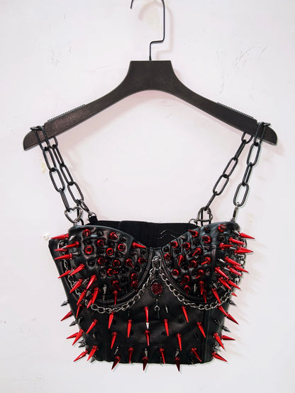 Cross Tops e girl clothes Gothic Tank Tops Punk Tank Tops  vintage tops y2k clothes y2k crop top gothic clothesRivets Tank Tops