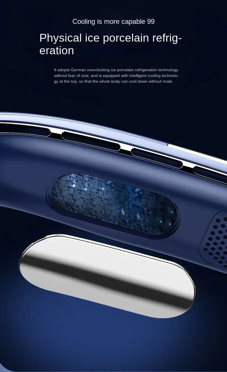 Xiaomi Portable Neck Fan Mini Bladeless Silent Neckband Fan USB Rechargeable 3 Speeds Mute Wireless Electric Cooler For Sport