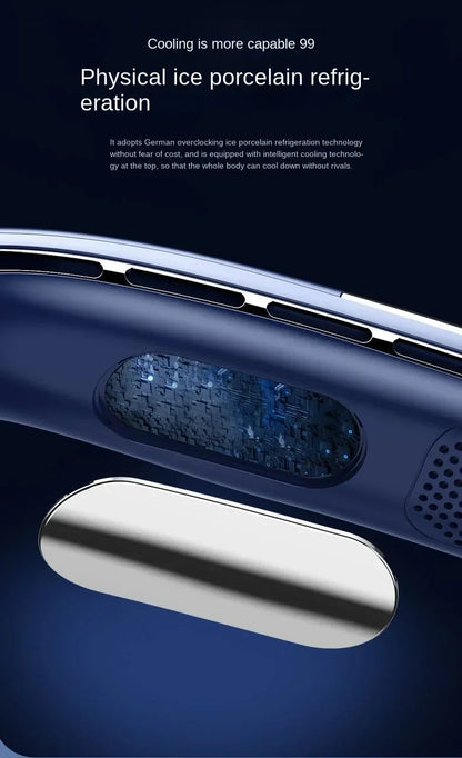 Xiaomi Portable Neck Fan Mini Bladeless Silent Neckband Fan USB Rechargeable 3 Speeds Mute Wireless Electric Cooler For Sport