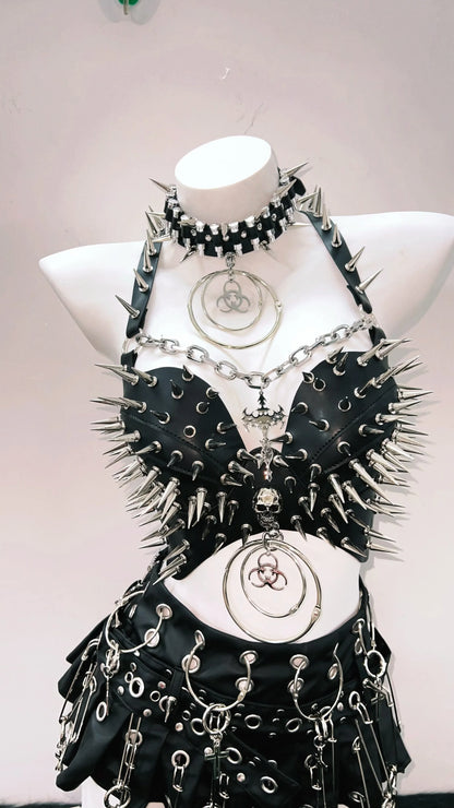 Rivet Tank Tops  Gothic Tank Tops Punk Tank Tops y2k clothes y2k crop top gothic clothes Skull top vintage tops  y2k fashion