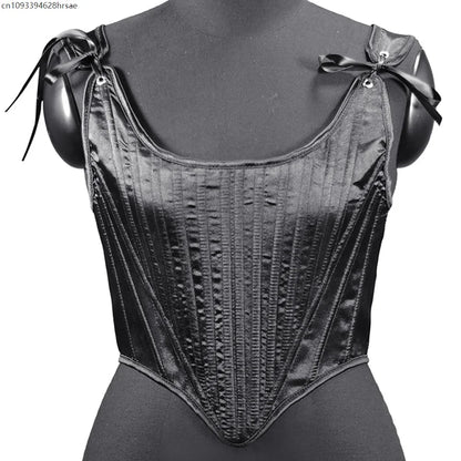 Corset Tops for Women Renaissance Boned Overbust Bustier Corset Top
