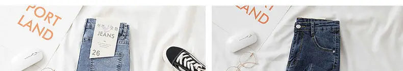 Black Grey Jeans Women's Slimming Cropped Pants Chic Versatile Student Short Trousers Long Pants Slim Fit Sihouette Smoothing