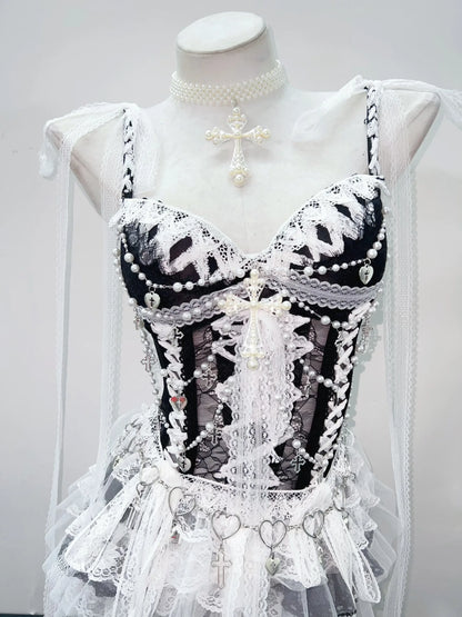 vintage tops  fairy grungey2k crop topLolitaTank Tops Kawaii Tank Tops Gothic Tank Tops gothic clothes e girl clothes Lace Tops