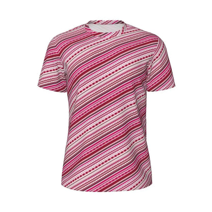 Gym T Shirt For Mens Retro Dots And Stripes T Shirts Fashion Blue Line Design Summer Tees O Neck Basic Graphic Clothes Plus Size