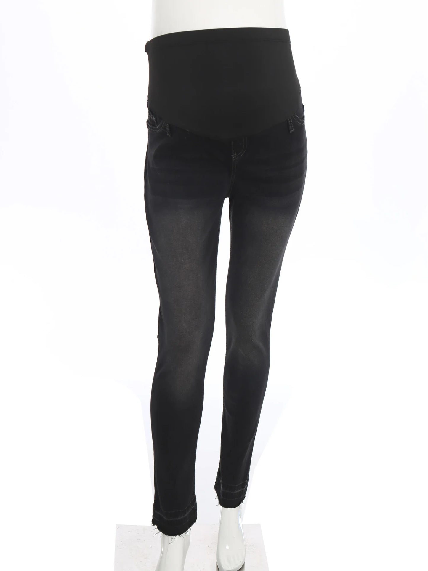 Pregnant Women High Waist Support Belly Jeans Maternity Hip Lifting Elastic Denim Pants Daily Work Wear Streetwear Loungewear