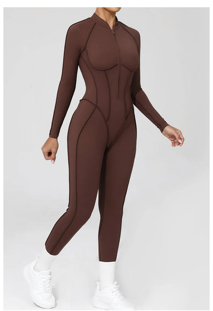 Yoga Suit Gym Set Women Training Sportswear Fitness Long Sleeved Sports Jumpsuit Women Push Up Female Workout Clothes Bodysuits