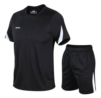 2 Piece Men's Quick Dry Gym Fitness Badminton Sports Suit Clothes Running Jogging Sportswear Workout Workout Set Sportswear