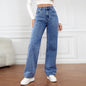 Women's Jeans Women's High Waisted Slim Fit Straight Leg Denim Pants
