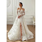 White Flowers Embroidery Lace Wedding Dresses Long Sleeves Strapless vestidos Side Slit Customized FormalEvening BridesmaidDress