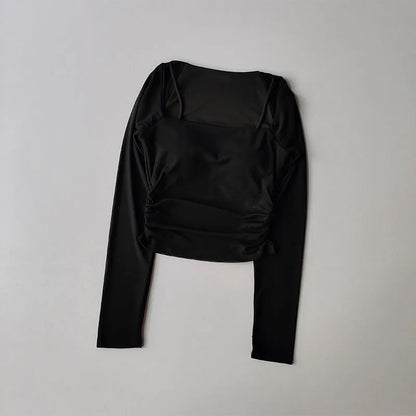 Yoga Clothes Women Sports Tops Fixed Chest Pads Mesh Splicing Slimming Long Sleeves Fashionable Running Training Fitness Clothes