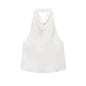 MUJER 2025 Halter Tops for Women Black Satin Backless Top Female Pink Summer Beach Top Woman off Shoulder Camisole Top Women