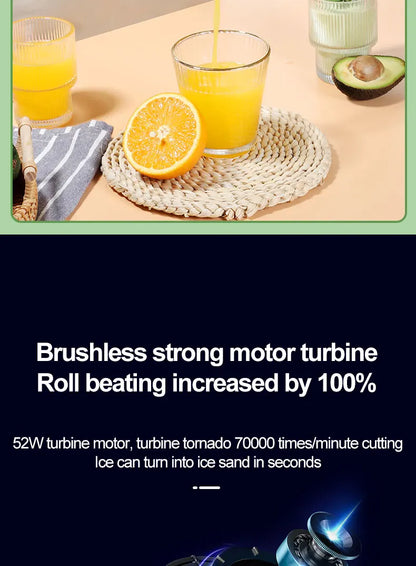 Portable Electric Juicer Cup 6 Blades USB Milkshake Blender Mini Fruit Milk Mixer Fresh Juice Sport Bottle for On-the-Go