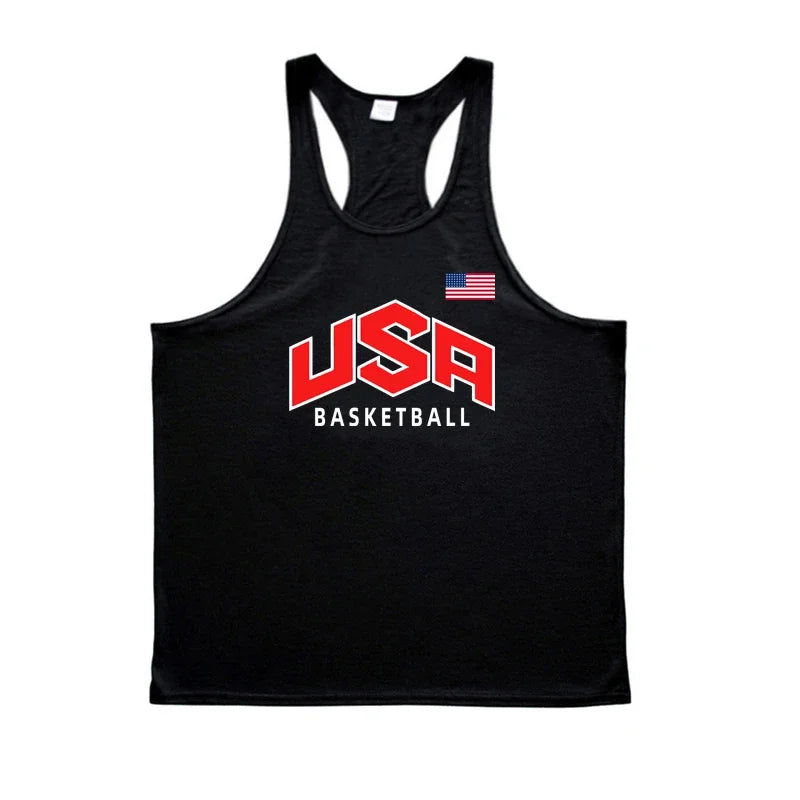 Mens Basketball Training Clothing Bodybuilding Workout Tank Tops Cotton Breathable Sport T-shirt Gym Fitness Running Singlets