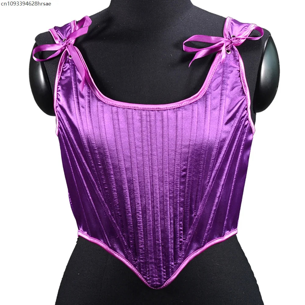 Corset Tops for Women Renaissance Boned Overbust Bustier Corset Top
