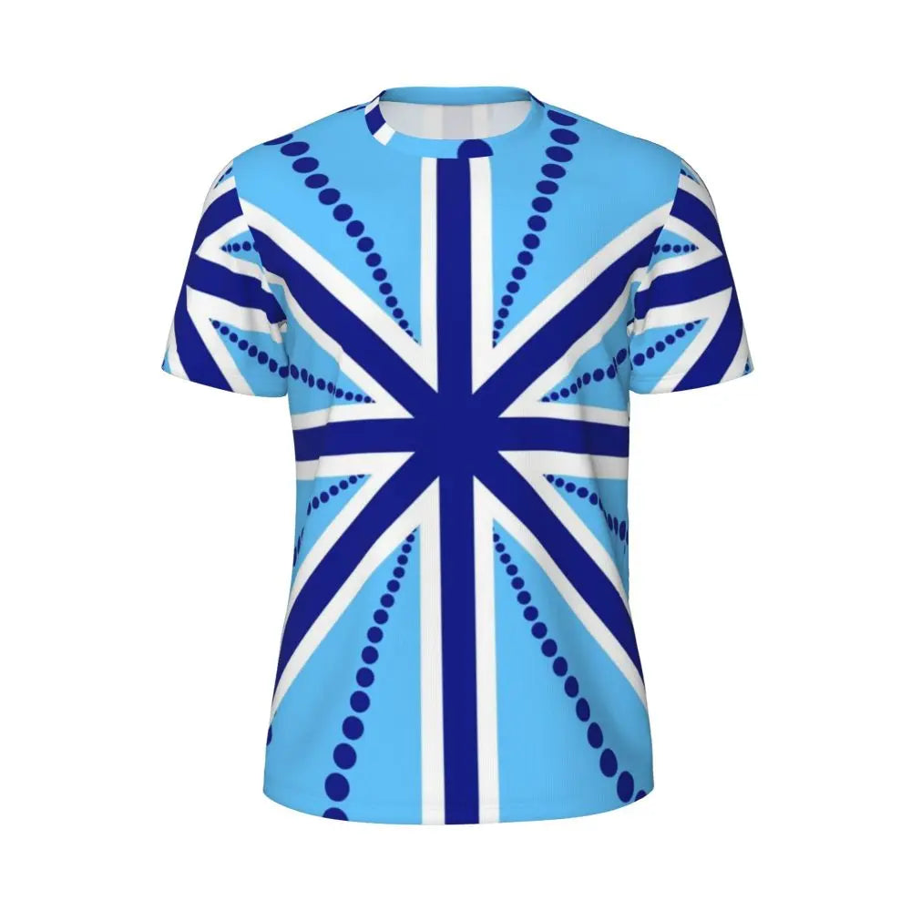 Gym T Shirt For Mens Retro Dots And Stripes T Shirts Fashion Blue Line Design Summer Tees O Neck Basic Graphic Clothes Plus Size