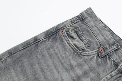 HH Female Fashion Denim Jeans Loose Solid Long Pants With Gradient All Match Streetwear Mujer Casual Baggy Chic Trousers