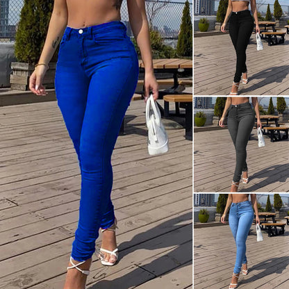 Women High Waist Jeans 2024 Spring Summer Skinny Casual Office Lady Slim Lifting Butt Denim Pencil Pants Female Elastic Trousers