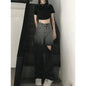 Ripped Jeans for Women Summer Design Niche High Waist Straight Pants Small Wide-leg Pants Retro Floor Trousers Trousers