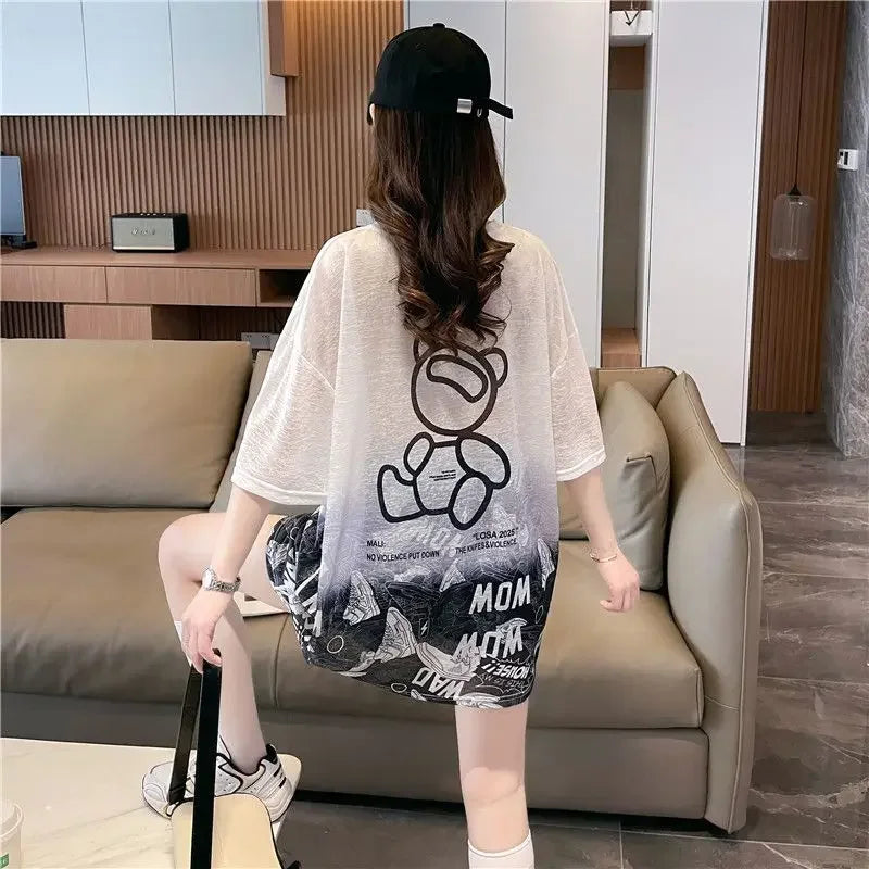 Tops Woman Summer Outfit Baggy T Shirt for Women Graphic Long Short Sleeve Clothing Female Korean Reviews Clothes Emo Tee Y2k