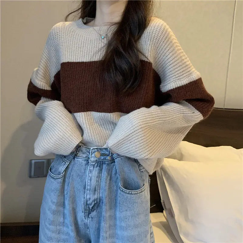 Tops Sweaters For Women With Headings Ladies Sweater Pullover Cropped Autumn 2025 Trend Cute Kawaii Black Knitted High Quality