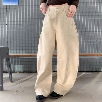 Female Clothing High Waist Denim Jeans Baggy Wide Leg Star Jeans Women Y2k Retro Loose Casual Pants Lady