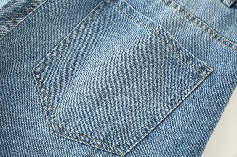 MUJER 2025 Women's Jeans Blue Baggy Jeans for Women High Waist Mom Jeans Woman Wide Leg Denim Pants Woman Jeans Summer Trousers