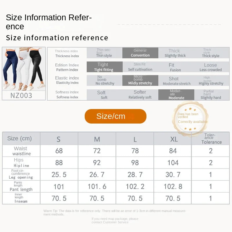 Maternity Women High Waist Support Belly Jeans Fall Pregnant Hip Lifting Elastic Denim Pants Daily Work Wear Streetwear Trousers