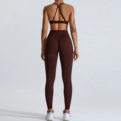 Gym Clothes Women 2 Pcs Yoga Set Breathable Sports Bra High Waist Leggings Women's Tracksuit Sportswear Fitness Suit Activewear