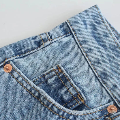 2024 Spring New Women's Fashion and Elegance Versatile Loose and Comfortable Straight leg Jeans