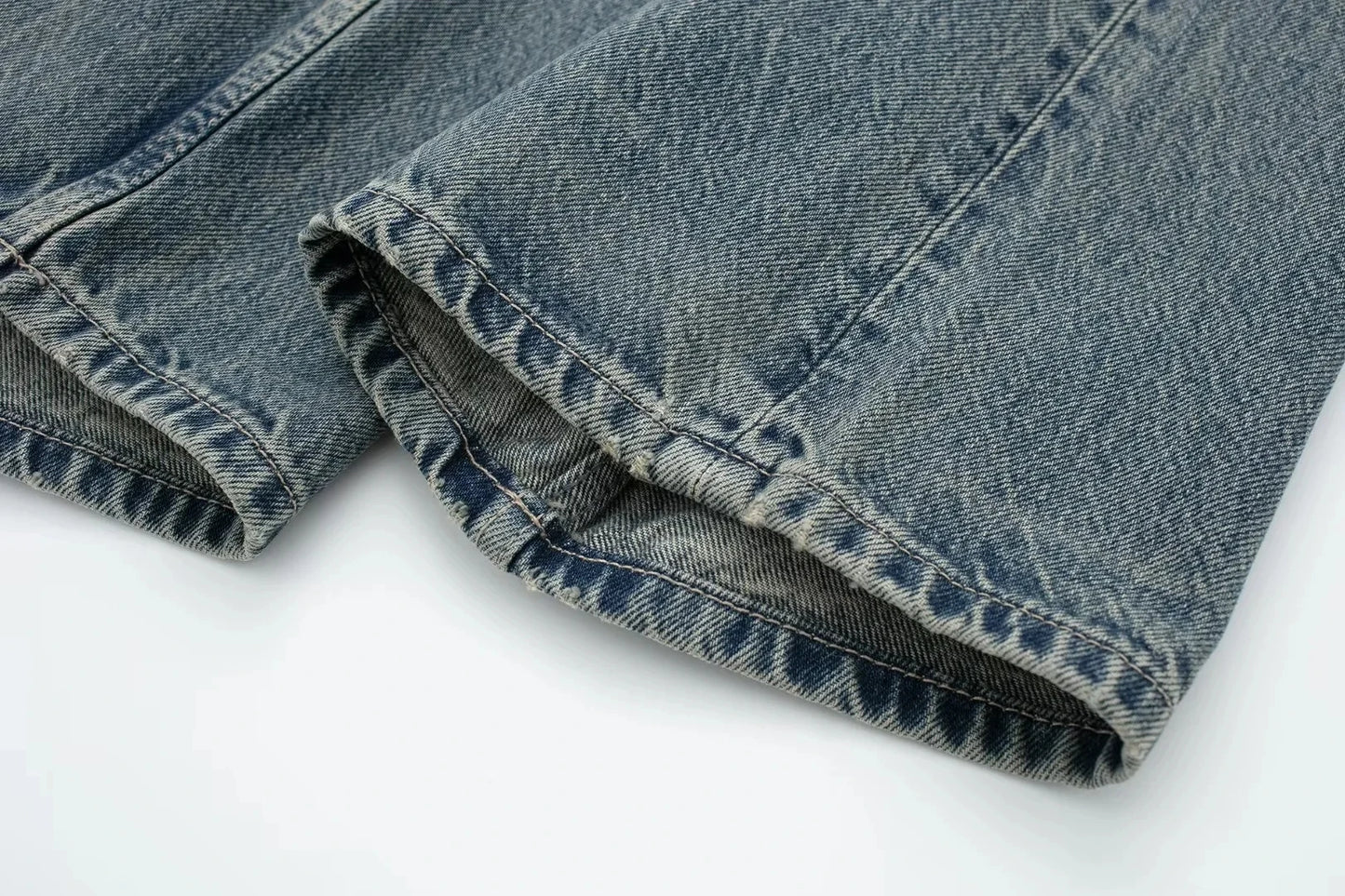 HH Female Fashion Denim Jeans Loose Solid Long Pants With Gradient All Match Streetwear Mujer Casual Baggy Chic Trousers