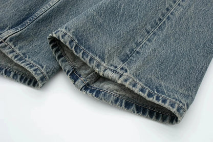 HH Female Fashion Denim Jeans Loose Solid Long Pants With Gradient All Match Streetwear Mujer Casual Baggy Chic Trousers