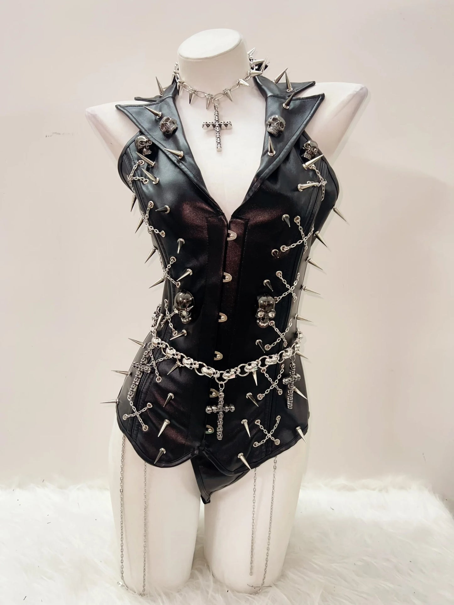 Skull Tank Tops Rivets  tops Cross Tank Tops y2k clothes y2k crop top Gothic Tank Tops Punk Tank Tops sexy top harajuku fashion