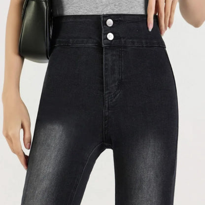 Skinny Jeans for Women Black Sexy Cool Girls Spring Summer Full Length Flare High Waist Do Old Casual Washed New Simple Design