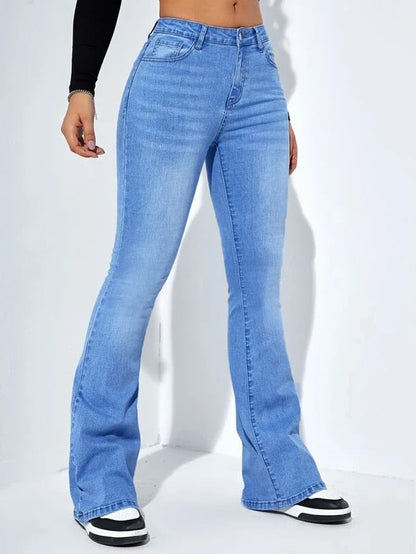 Women's jeans high waist stretch comfortable flared pants Denim pants