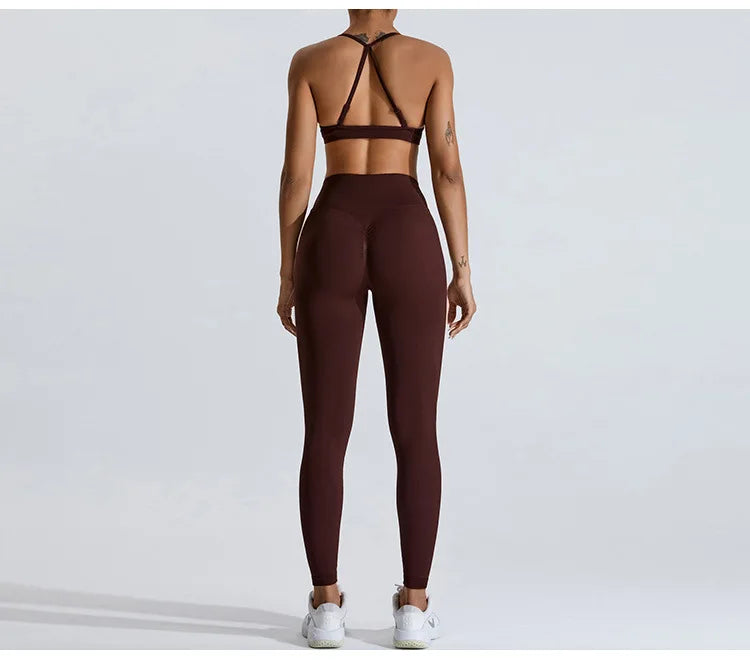 Gym Clothes Women 2 Pcs Yoga Set Breathable Sports Bra High Waist Leggings Women's Tracksuit Sportswear Fitness Suit Activewear