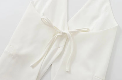 Front Button Tank Tops for Women, Tied Halter Neck, Backless, Female Camis, Sexy Fashion