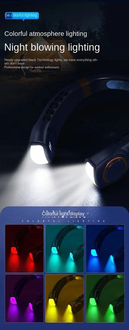 XIAOMI Charging Neck Fan 5 Speed Portable Digital Display 4000mAh Rechargeable Bladeless Electric fan Air Conditioner For Sport