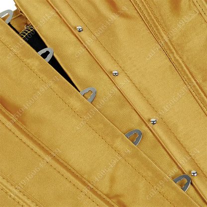 Corset Tops for Women Overbust Bustier Satin Sexy Lace up Corset Orange