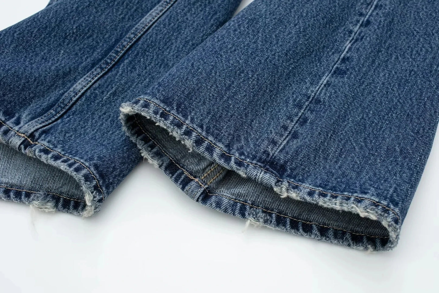 HH Female Fashion Denim Jeans Loose Solid Long Pants With Gradient All Match Streetwear Mujer Casual Baggy Chic Trousers