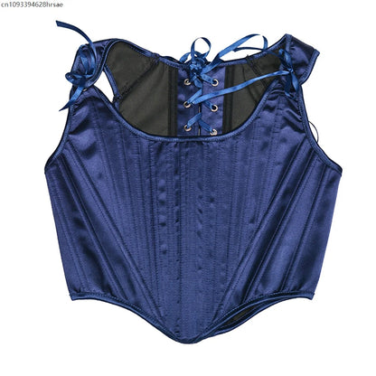 Corset Tops for Women Renaissance Boned Overbust Bustier Corset Top