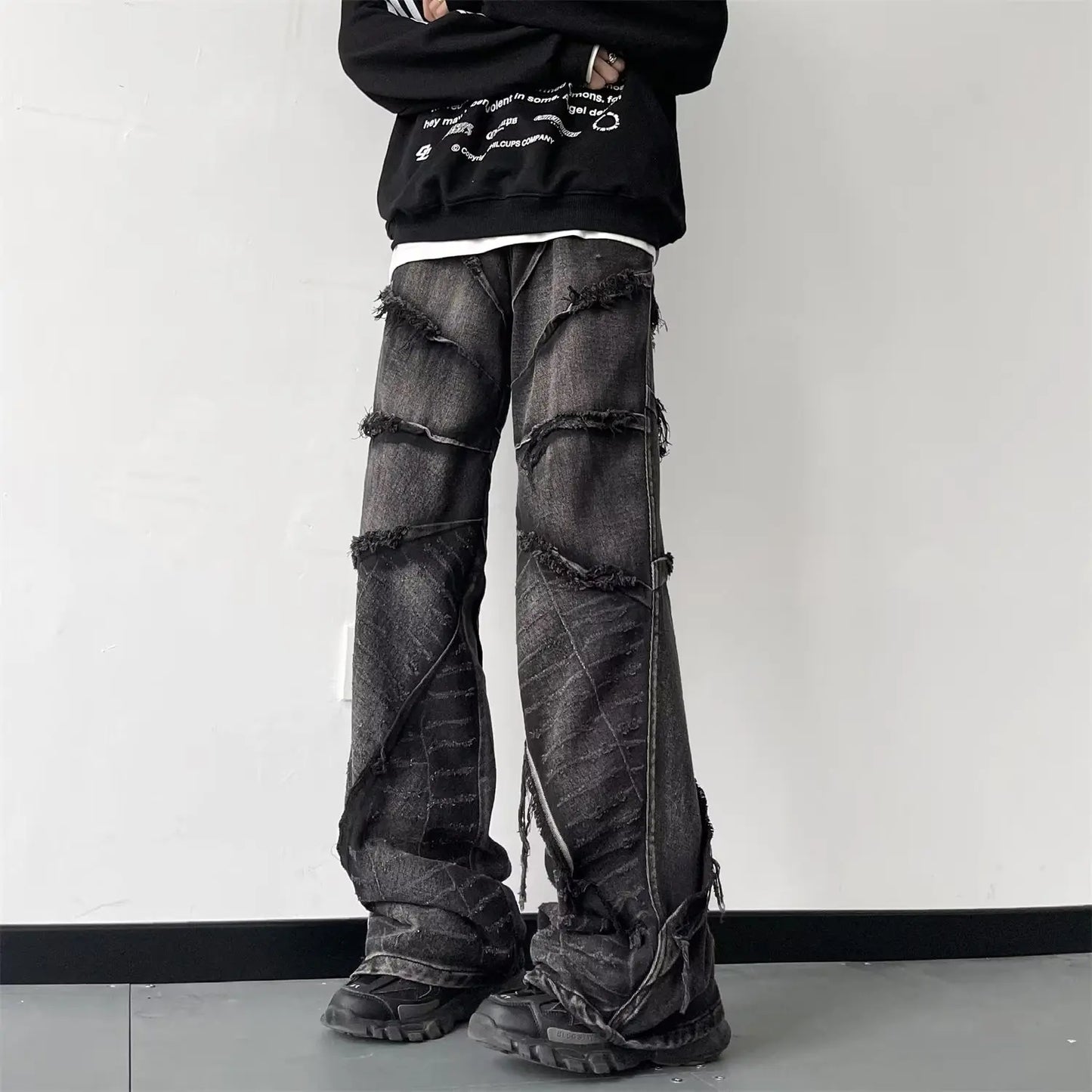 Streetwear Baggy Jeans Y2K Hip Hop Retro Baggy Jeans Men Jeans Wide Leg Oversize Denim pants Denim Trousers Cargo Jeans