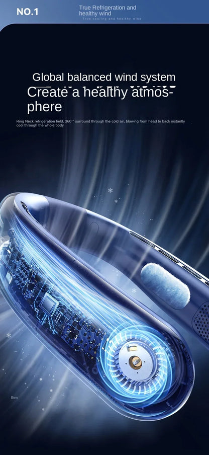 Xiaomi Portable Neck Fan Mini Bladeless Silent Neckband Fan USB Rechargeable 3 Speeds Mute Wireless Electric Cooler For Sport