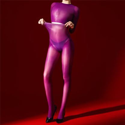 Women's 5D Ultrathin Crop Tops Elastic Shaping Oil Shiny Sheer See Through T-shirts Woman Clothing Summer Shirts Yoga Tops