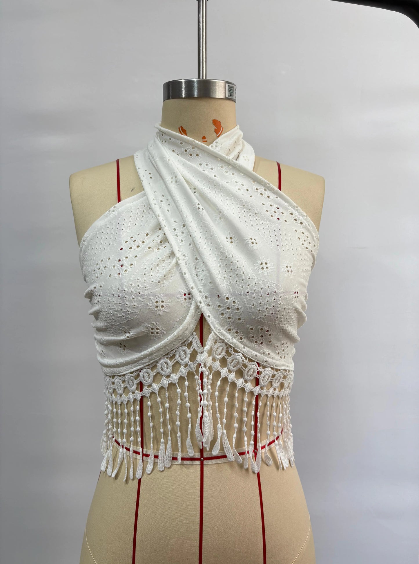 Tank Top Women Fashion Summer Sexy Halter White Lace-up Tassel Tanks Camis Women Tops Ropa De Mujer Clothes for Women 2025 Q276