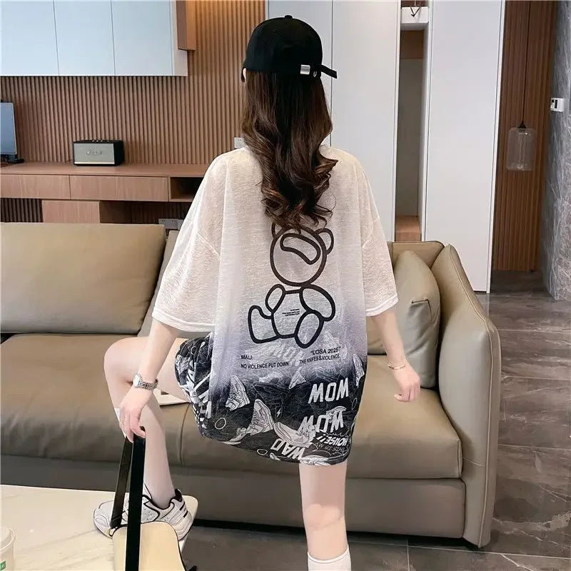 Tops Woman Summer Outfit Baggy T Shirt for Women Graphic Long Short Sleeve Clothing Female Korean Reviews Clothes Emo Tee Y2k