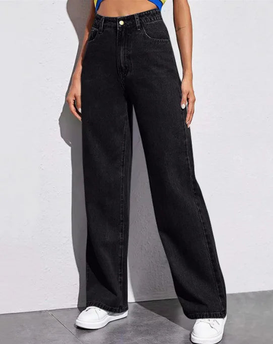 Spring 2026 New High Waist Straight Slim Jeans Women Mopping Wide Legs European and American Loose Jeans