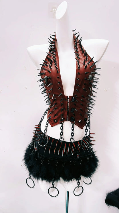 Gothic Tank Tops Punk Tank Tops halter topy2k clothes y2k crop top gothic clothes y2k top rivetTank Tops Skull top vintage tops