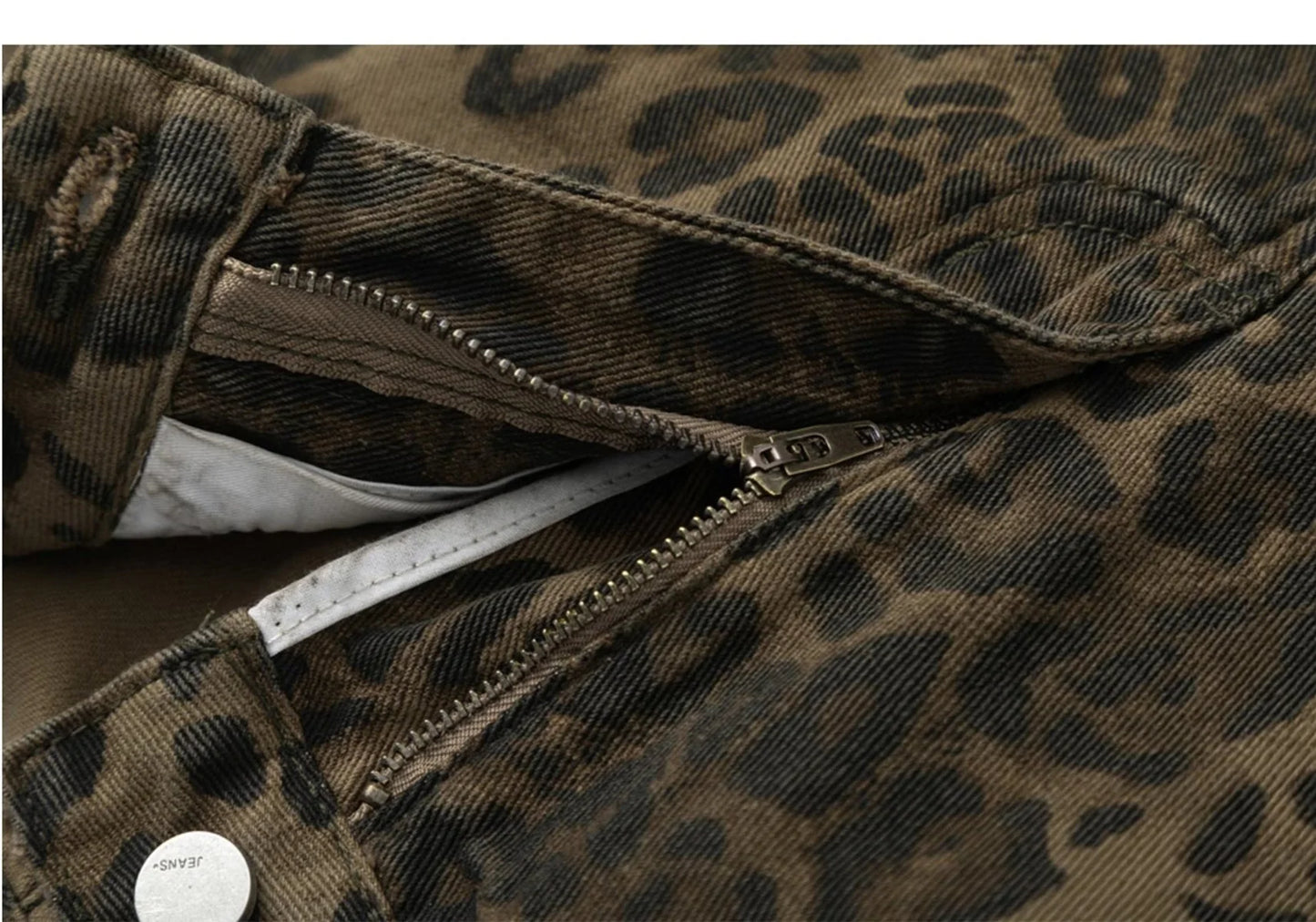 Vintage Leopard Jeans Women Denim Pants Female Spring Oversize Casual Wide Leg Trousers Streetwear Hip Hop Clothes Loose Y2K