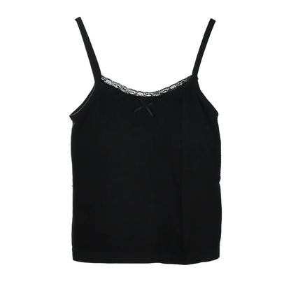 Women Padded Bra Tank Top Female Summer Crop Tops Girls Lace Slim Camisole Sexy Backless Vest With Built In Bra Y2k Streetwear