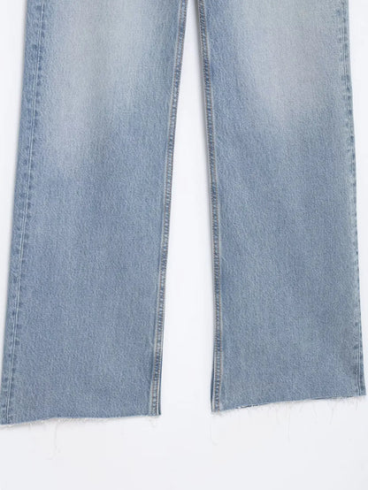 Willshela Women Jeans Denim Pant High Waist Female Chic Lady Casual Basic Mujer Straight Trousers
